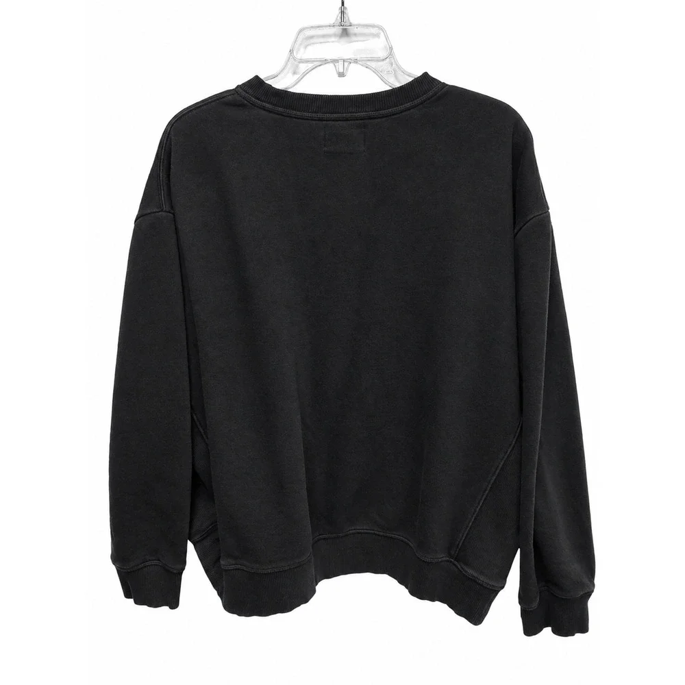 Calvin Klein Crewneck Sweatshirt Men's Medium Black Relaxed Fit Embroidered CK